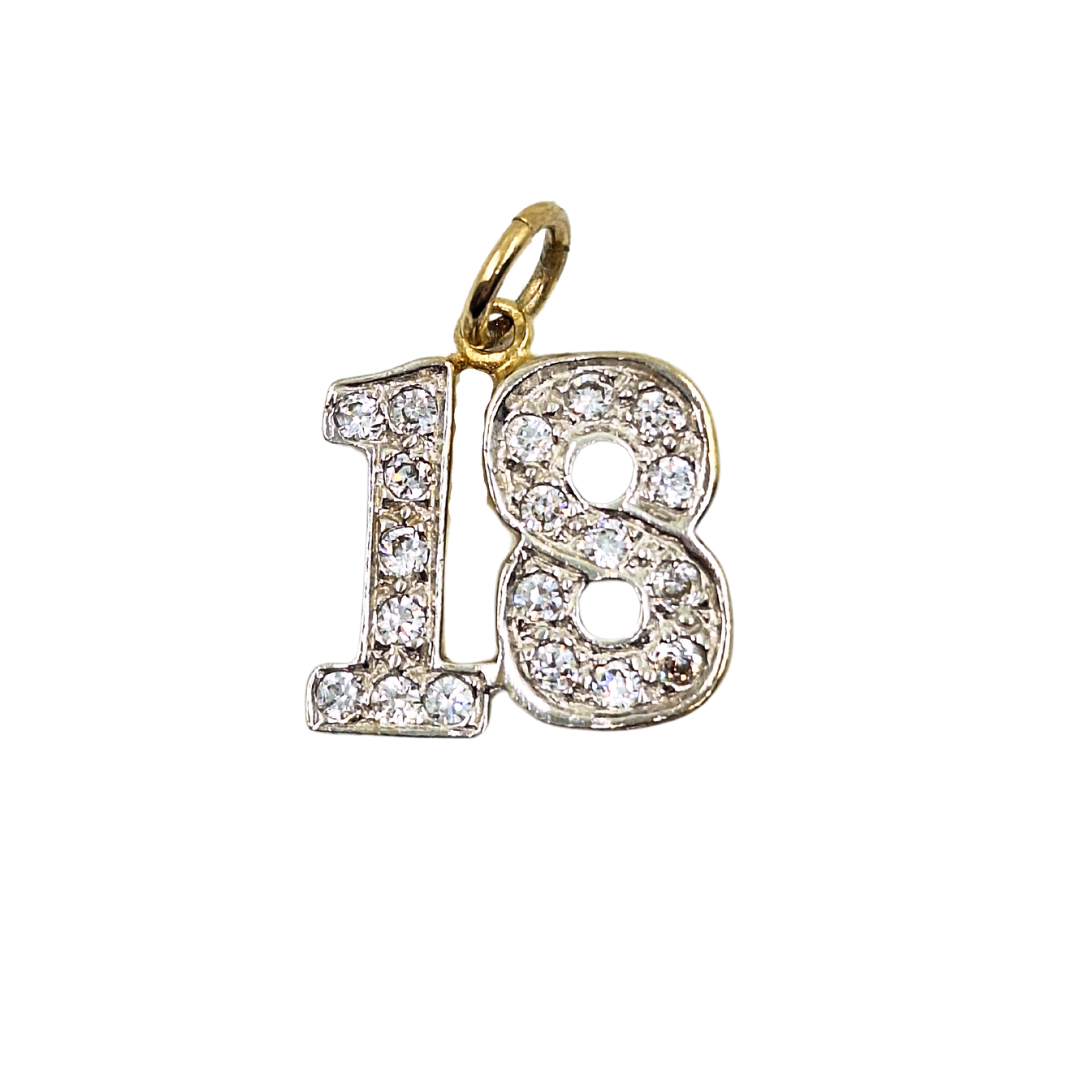 9ct Yellow Gold Cubic Zirconia 18 Pendant