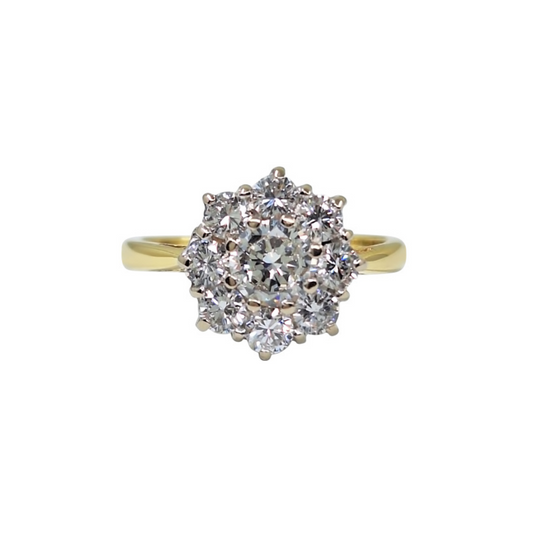 18ct Yellow Gold Diamond Cluster Ring