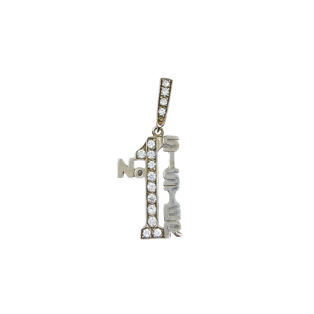 Silver Cubic Zirconia Sister Pendant