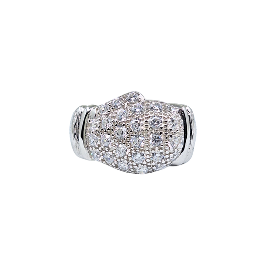 Silver Cubic Zirconia Boxing Glove Ring