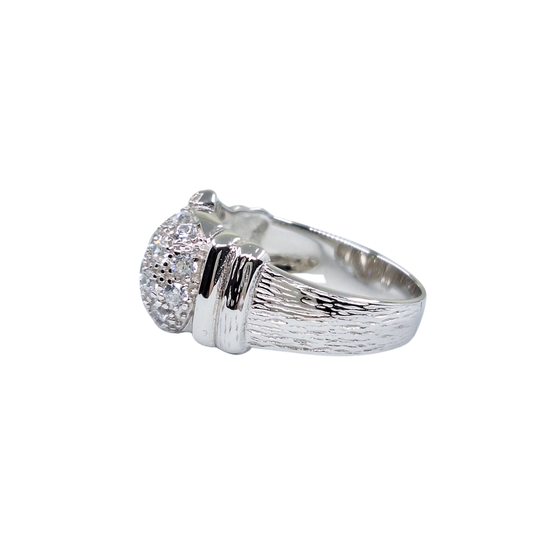 Silver Cubic Zirconia Boxing Glove Ring