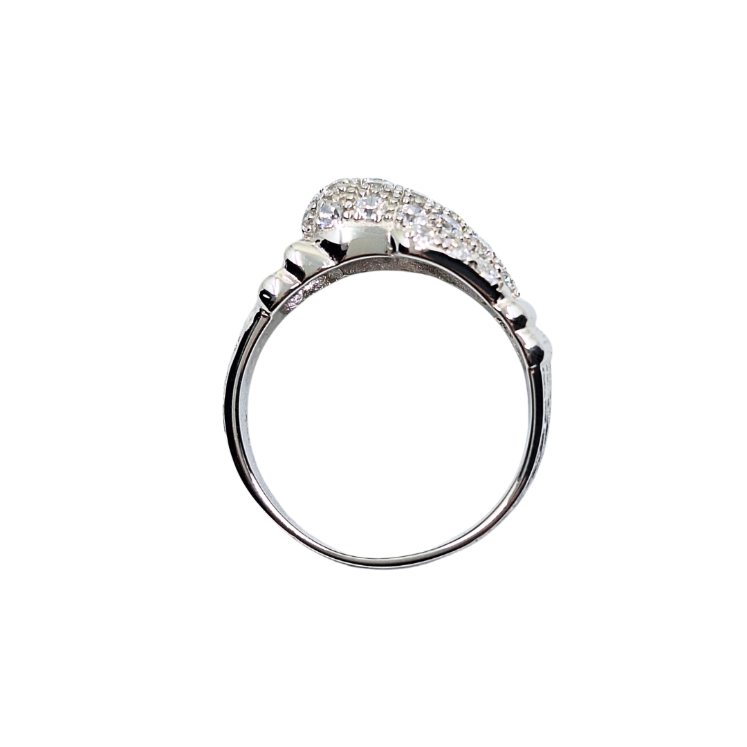 Silver Cubic Zirconia Boxing Glove Ring
