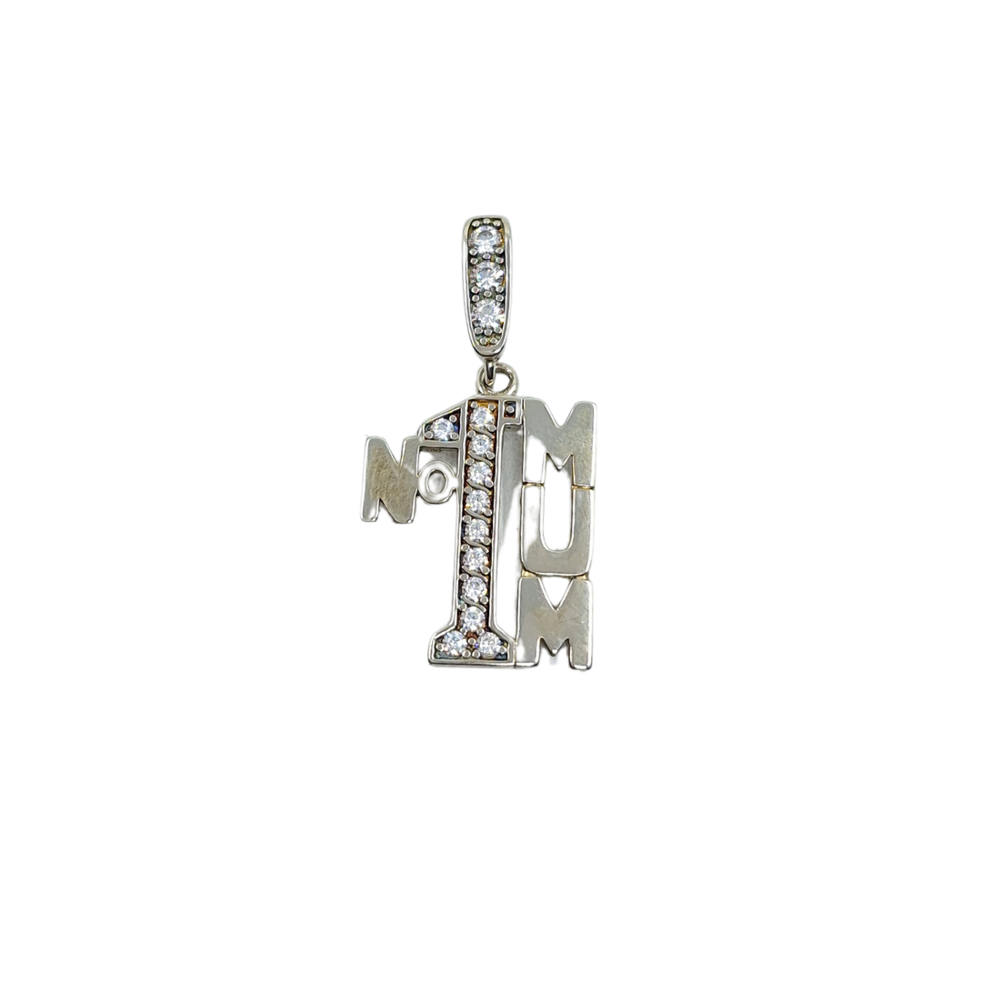 Silver Cubic Zirconia Mum Pendant
