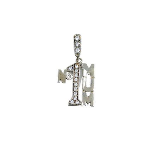 Silver Cubic Zirconia Mum Pendant