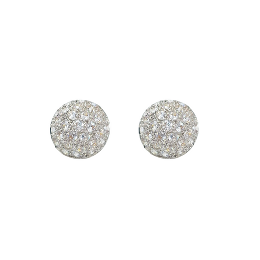 9ct Yellow Gold Cubic Zirconia Domed Cluster Stud Earrings