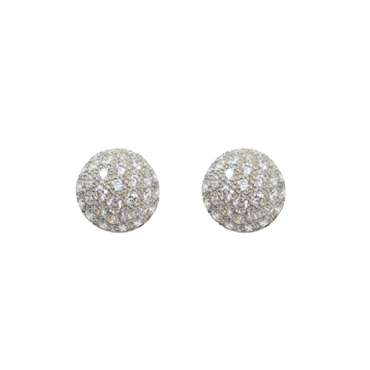 9ct Yellow Gold Cubic Zirconia Domed Cluster Stud Earrings