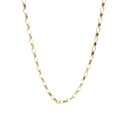 9ct Yellow Gold Oval Link Belcher Chain 22"