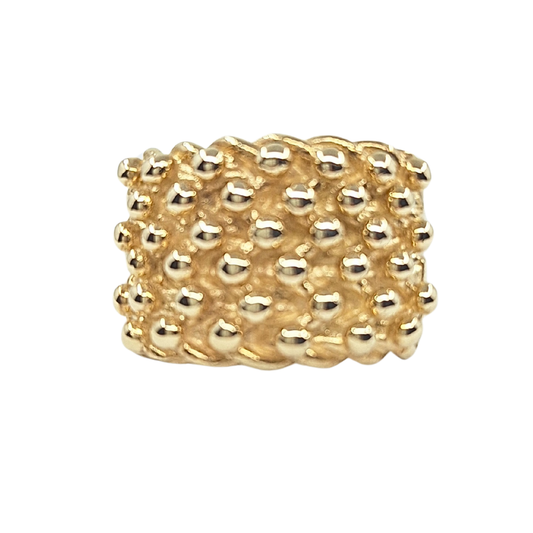 9ct Yellow Gold 6 Row Keeper Ring