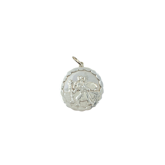 Silver Double Sided St Christopher Pendant