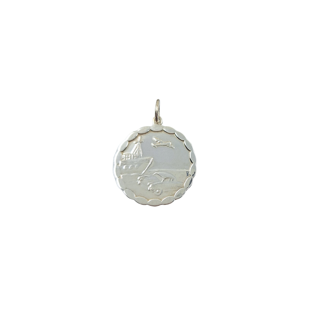 Silver Double Sided St Christopher Pendant