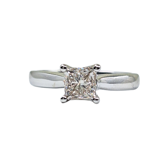9ct White Gold Princess Cut Diamond Solitaire Ring 1ct