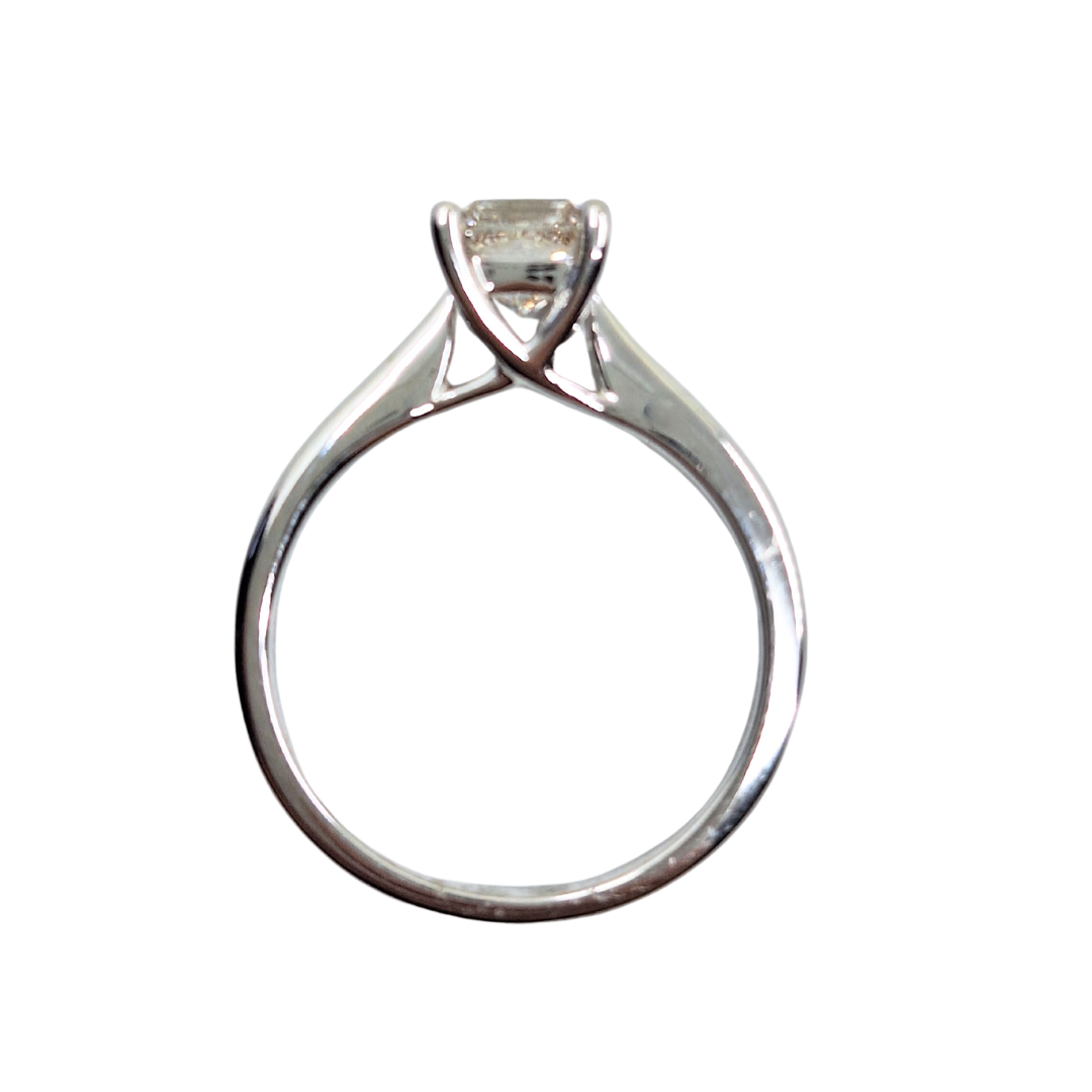 9ct White Gold Princess Cut Diamond Solitaire Ring 1ct