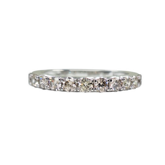 9ct White Gold Diamond Half Eternity Ring 0.76ct