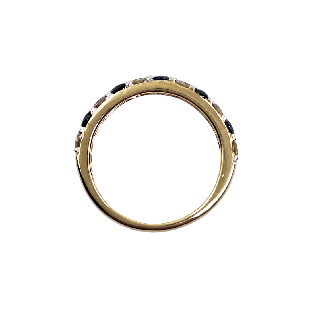 9ct Yellow Gold Sapphire & Diamond eternity Ring
