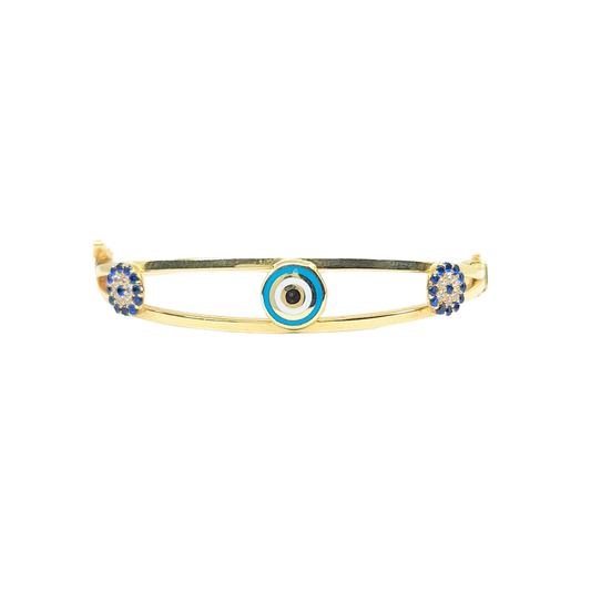 14ct Yellow Gold Turkish Eye Baby Bangle