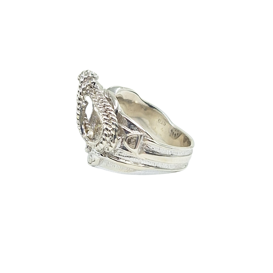 Silver Cubic Zirconia Saddle Ring