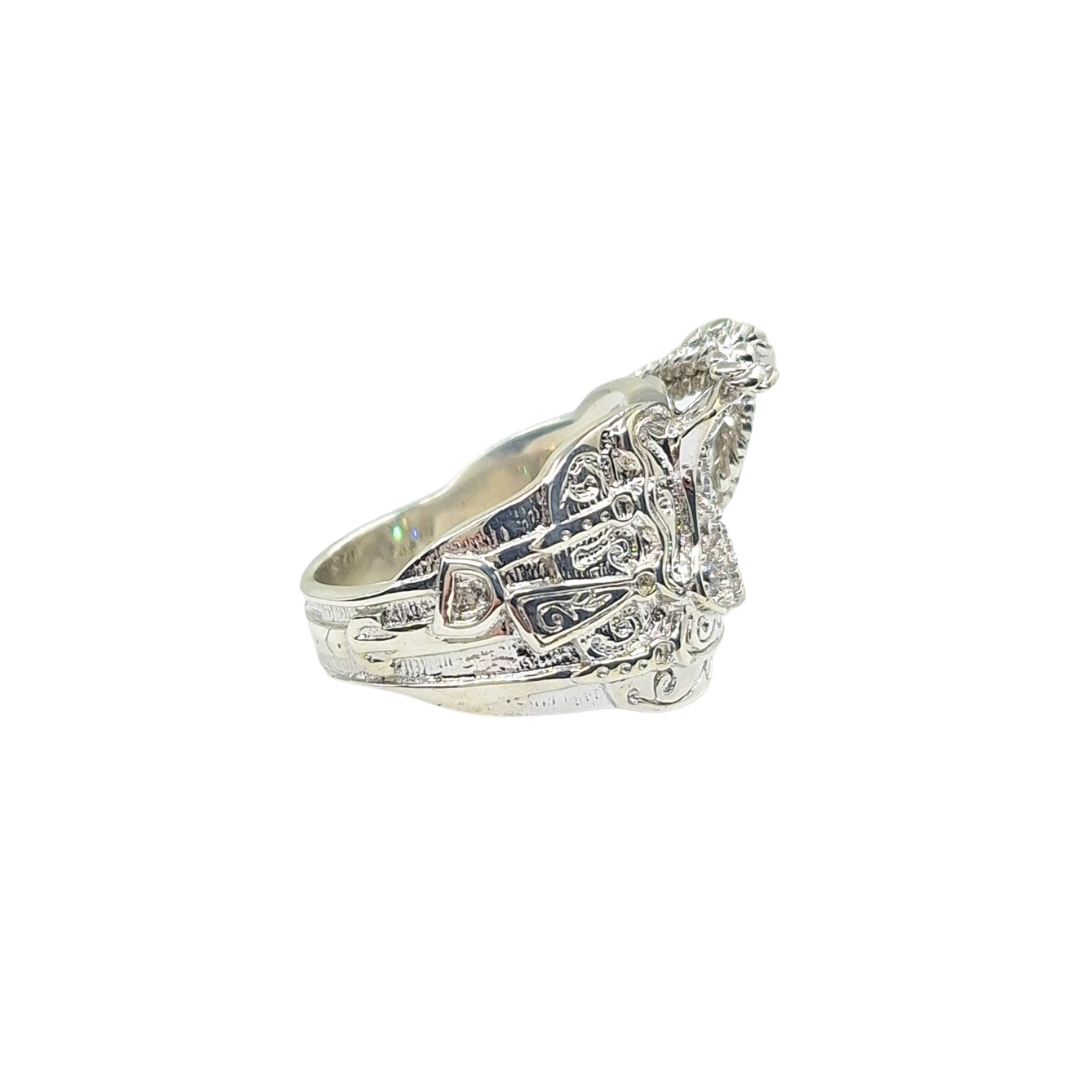 Silver Cubic Zirconia Saddle Ring