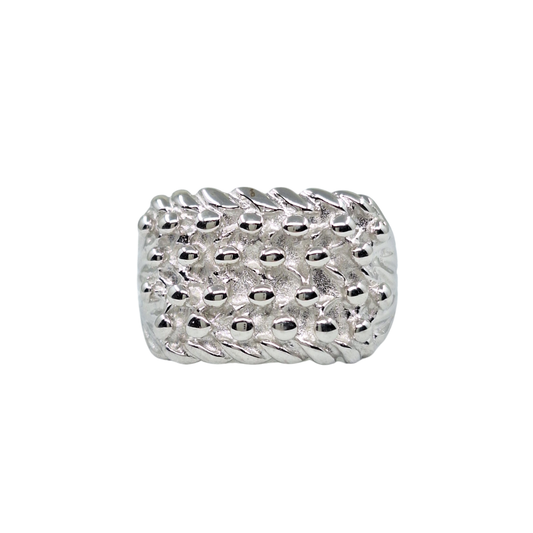 Silver 4 Row Keeper Ring