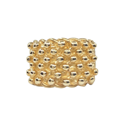 9ct Yellow Gold 6 Row Keeper Ring