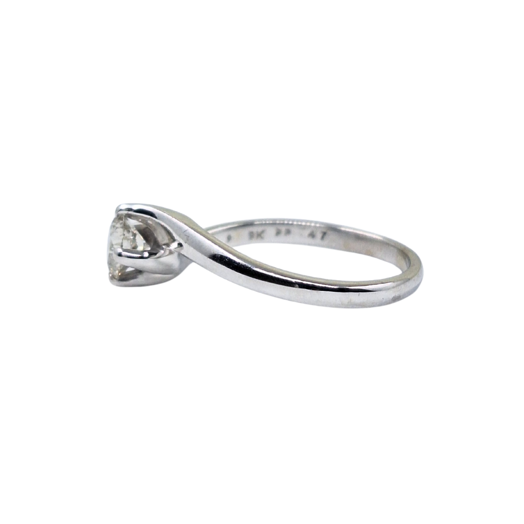 9ct White Gold Diamond Solitaire Ring 0.47ct