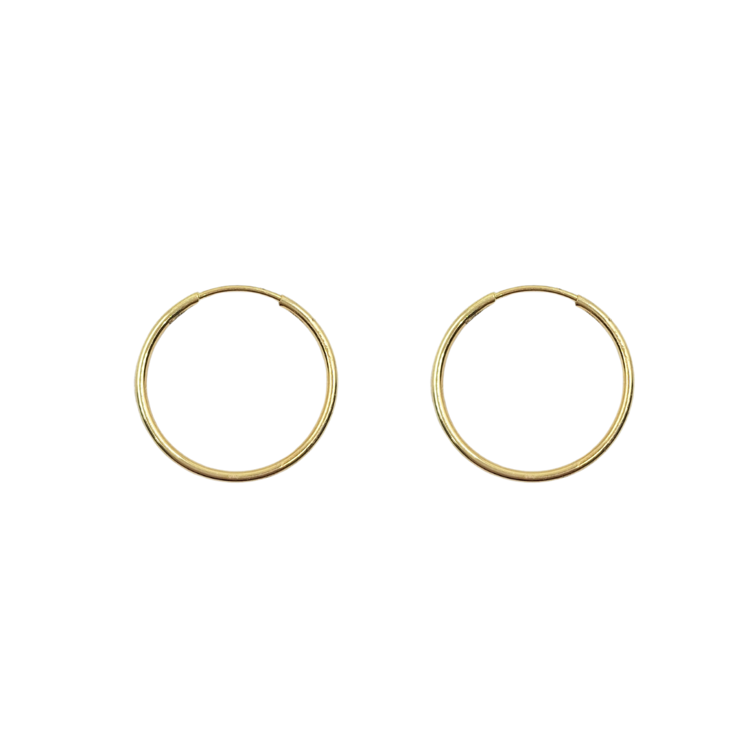 14ct Yellow Gold 22mm Plain Hoop Earrings