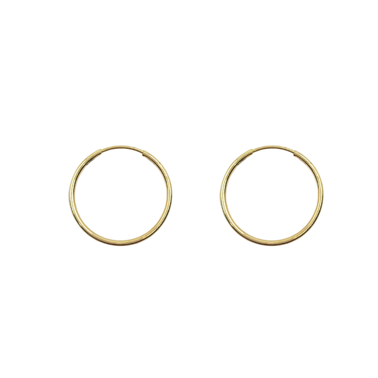14ct Yellow Gold 22mm Plain Hoop Earrings