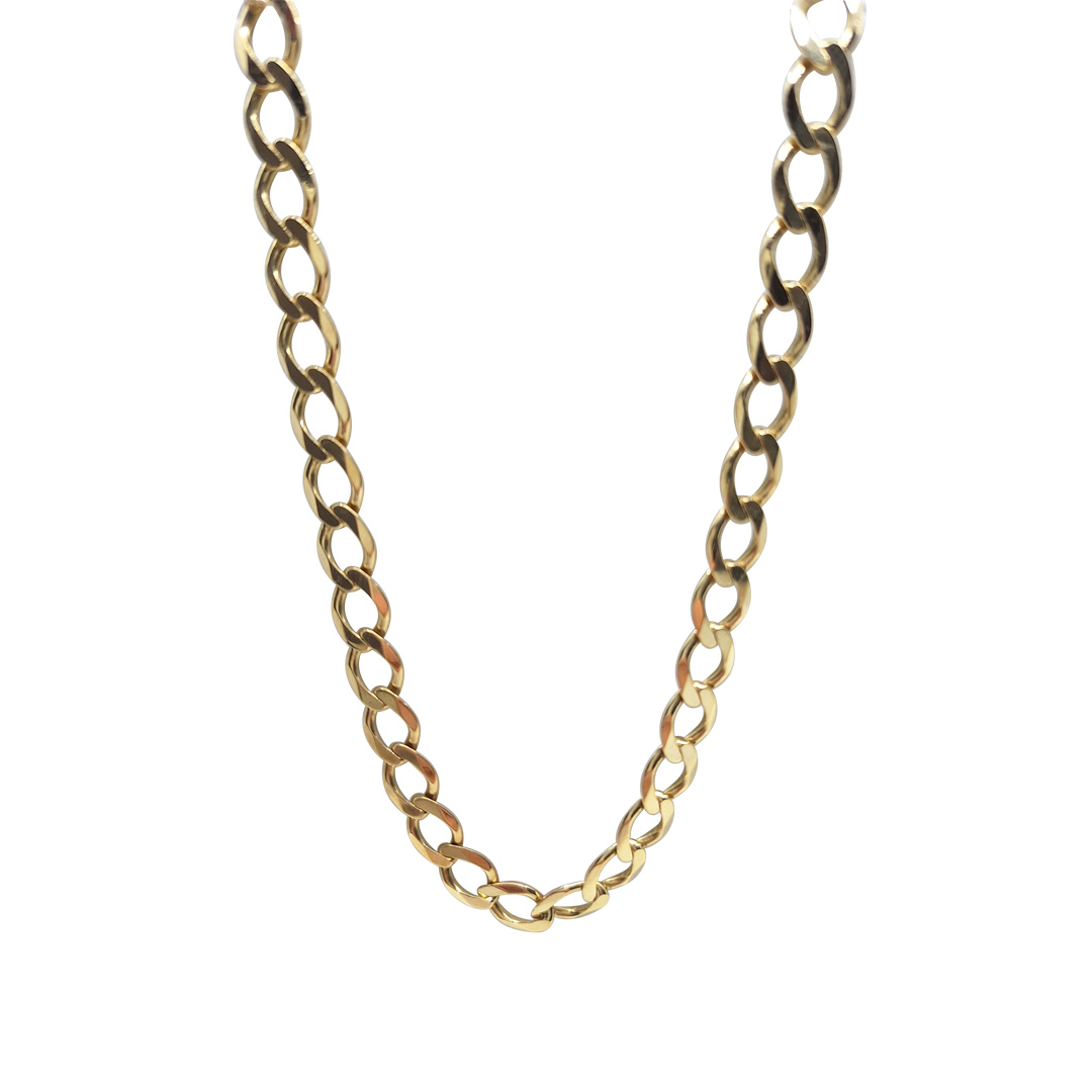 9ct Yellow Gold Curb Chain 21"