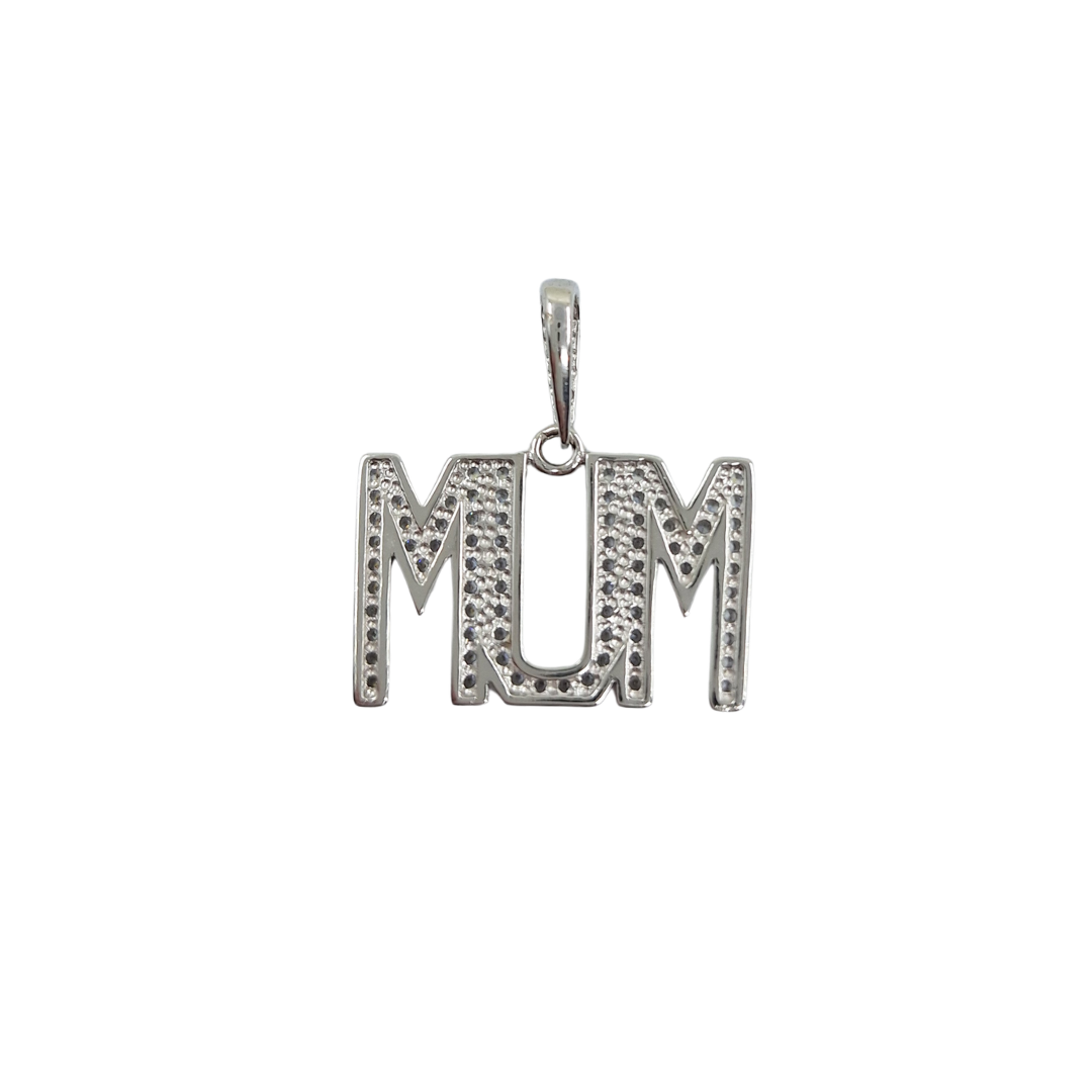 Silver Cubic Zirconia Mum Pendant