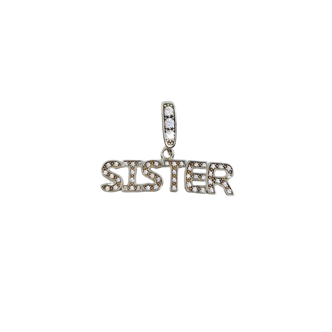 Silver Cubic Zirconia Sister Pendant