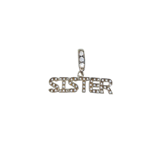 Silver Cubic Zirconia Sister Pendant