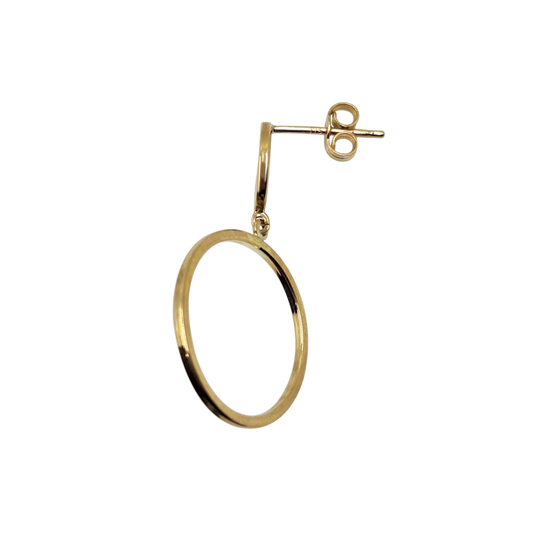 9ct Yellow Gold Circle Drop Earrings