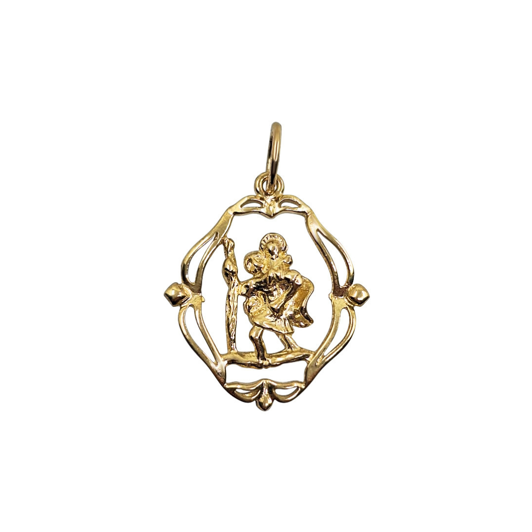 9ct Yellow Gold St Christopher Pendant