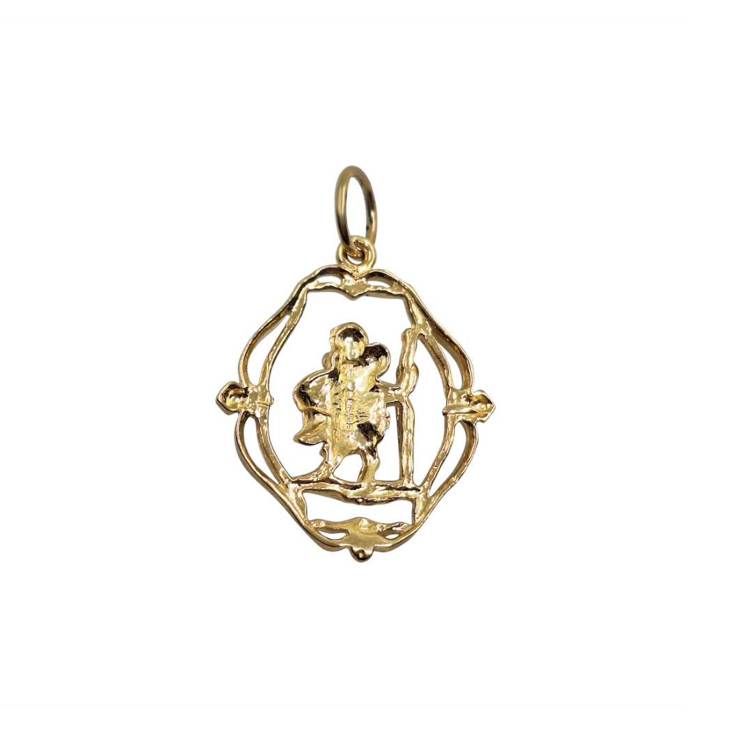 9ct Yellow Gold St Christopher Pendant