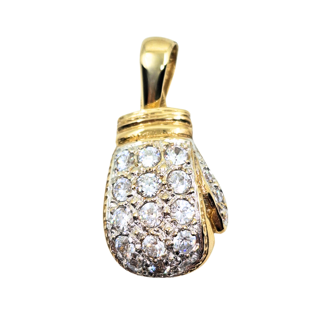 9ct Yellow Gold Cubic Zirconia Boxing Glove Pendant