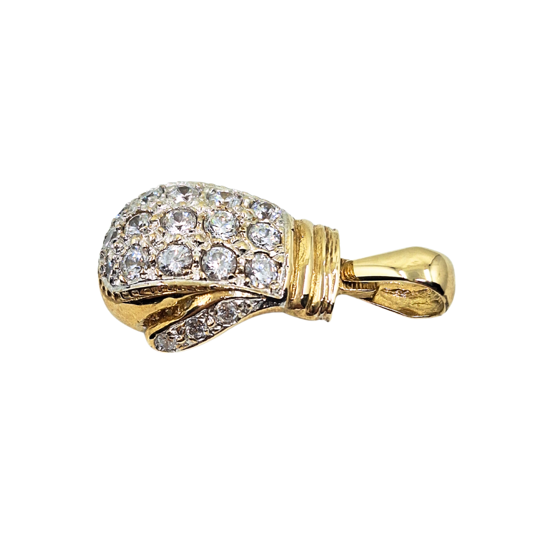 9ct Yellow Gold Cubic Zirconia Boxing Glove Pendant