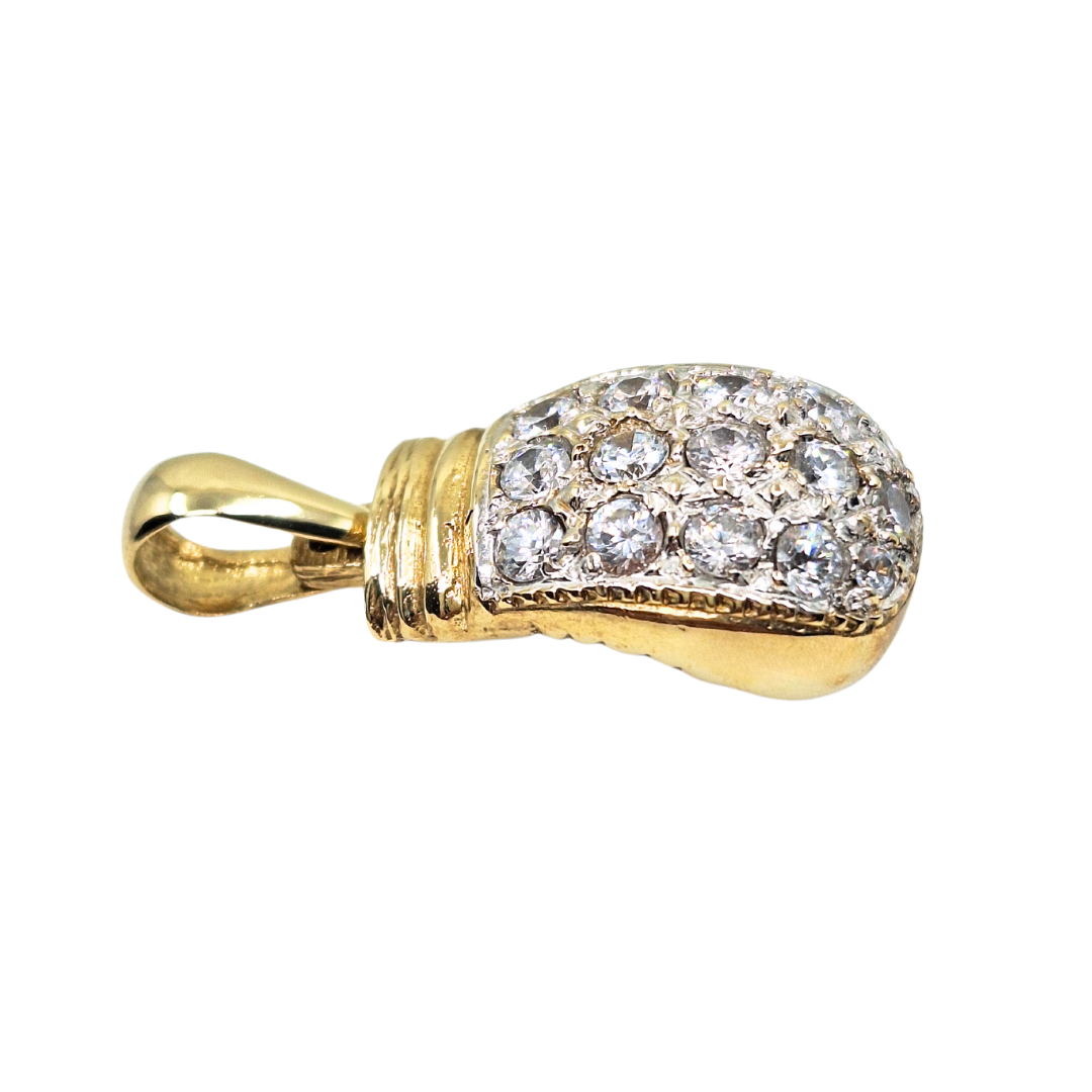 9ct Yellow Gold Cubic Zirconia Boxing Glove Pendant