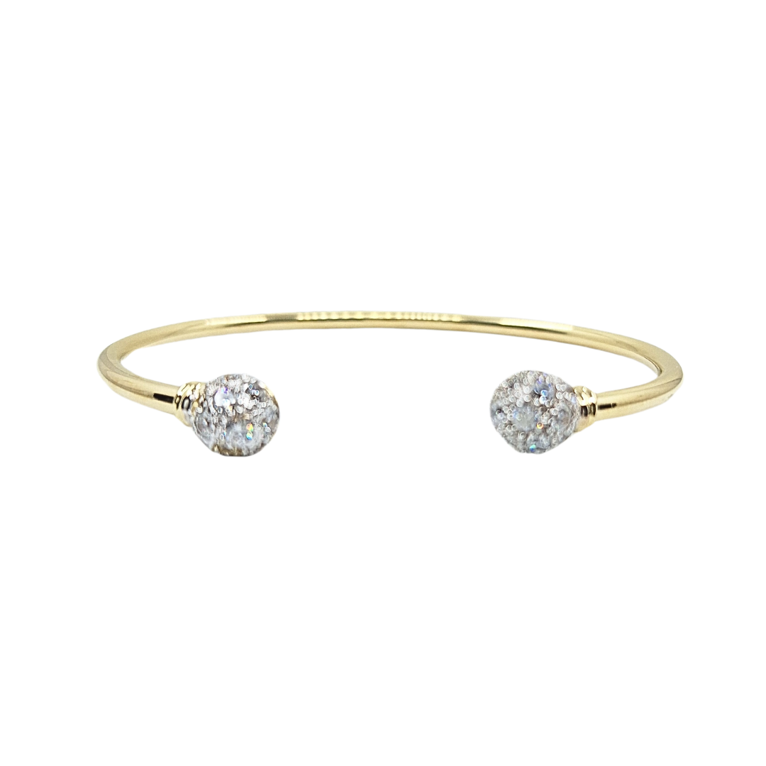 9ct Yellow Gold Cubic Zirconia Torque Bangle