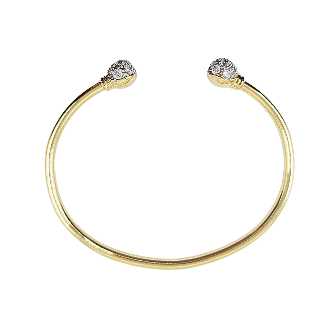 9ct Yellow Gold Cubic Zirconia Torque Bangle