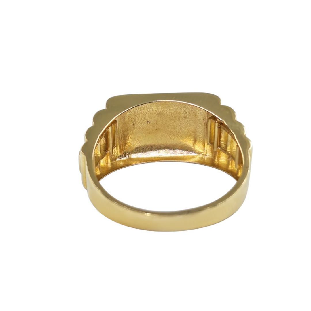 14ct Yellow Gold Patterned Signet Ring