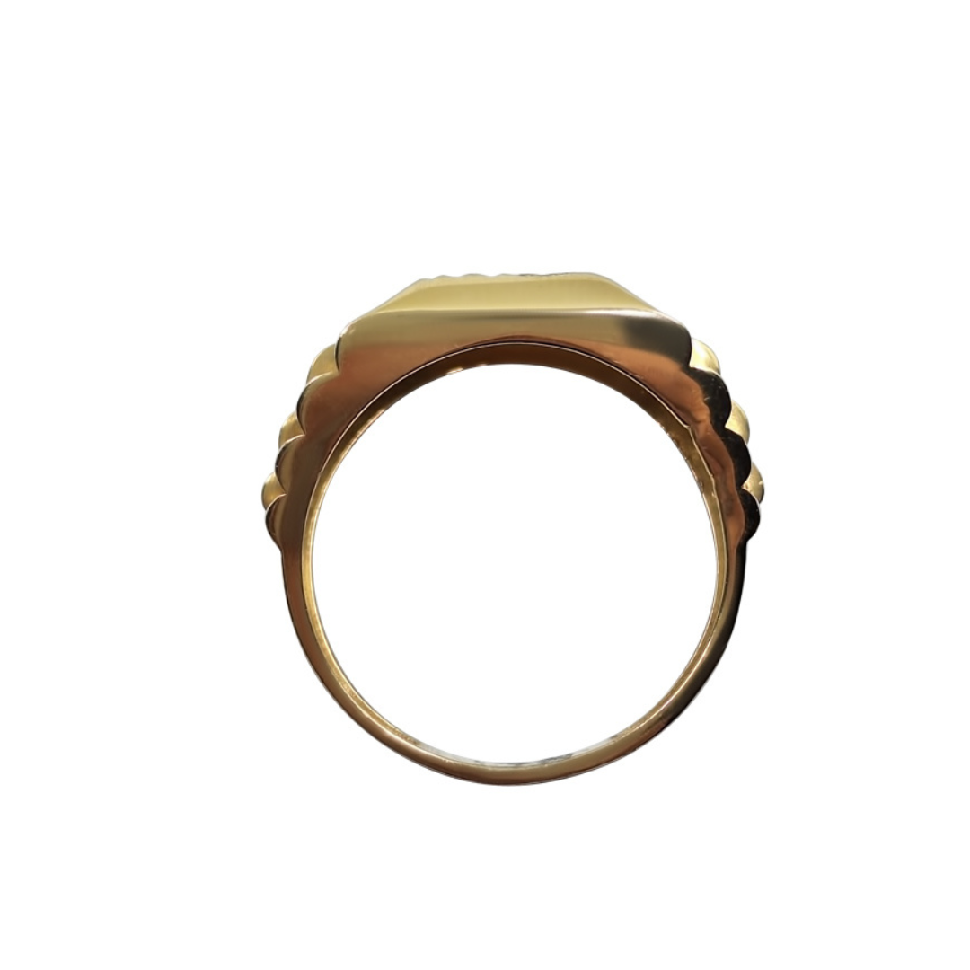 14ct Yellow Gold Patterned Signet Ring