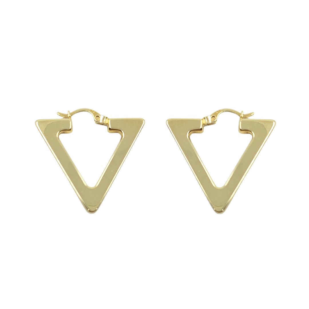 14ct Yellow Gold Triangle Creole Earrings