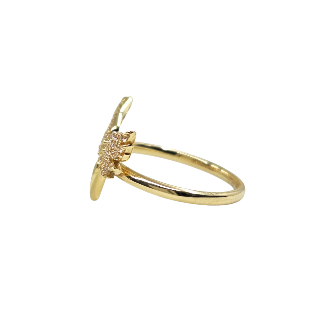 14ct Yellow Gold Cubic Zirconia Angel Ring
