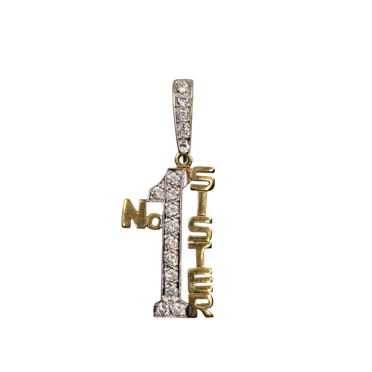 9ct Yellow Gold Cubic Zirconia Sister Pendant