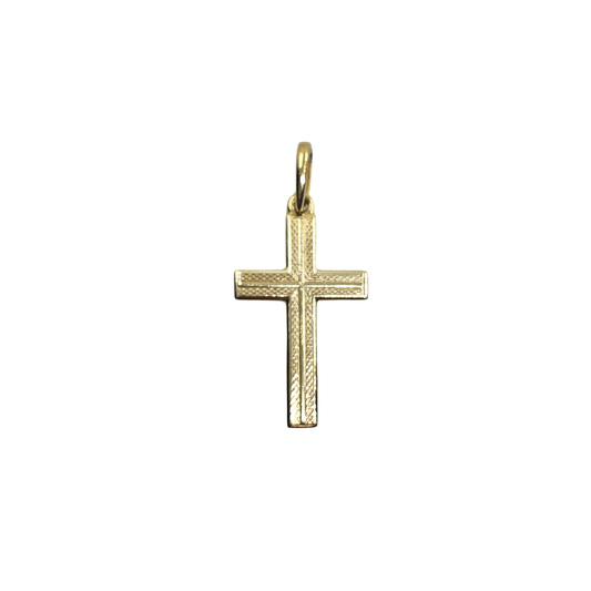 9ct Yellow Cross Pattern Cross Pendant