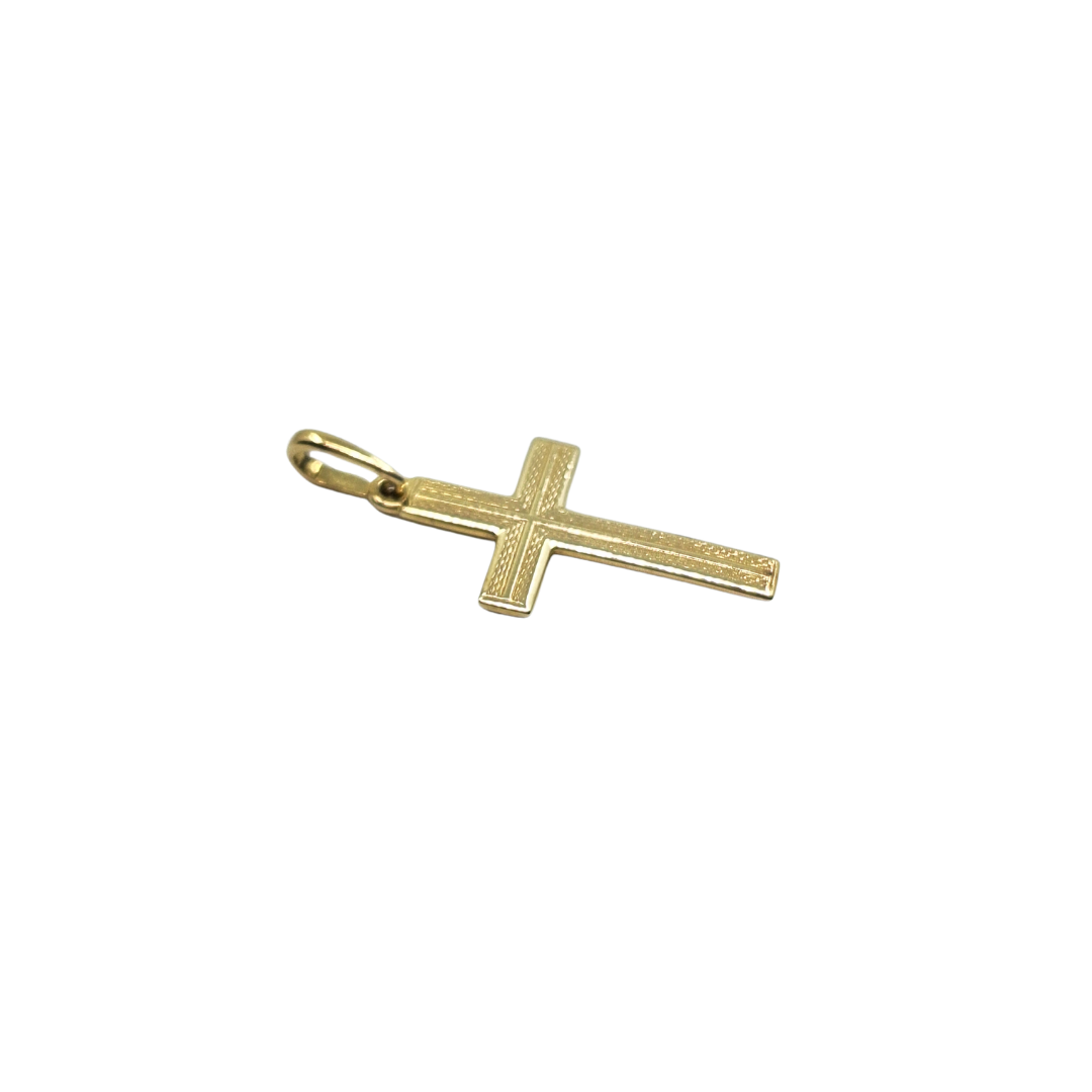9ct Yellow Cross Pattern Cross Pendant