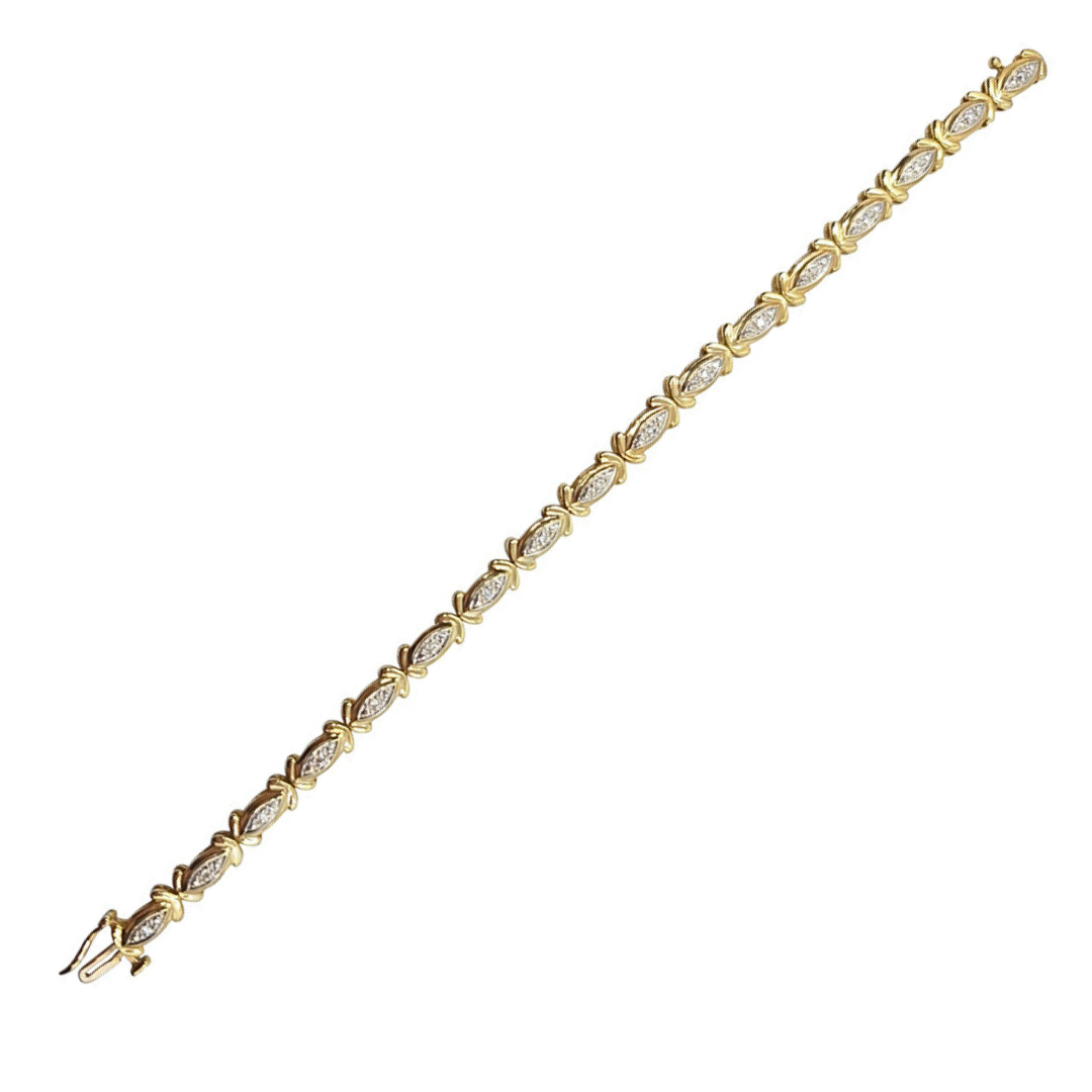 9ct Yellow Gold Diamond Bracelet 75 points