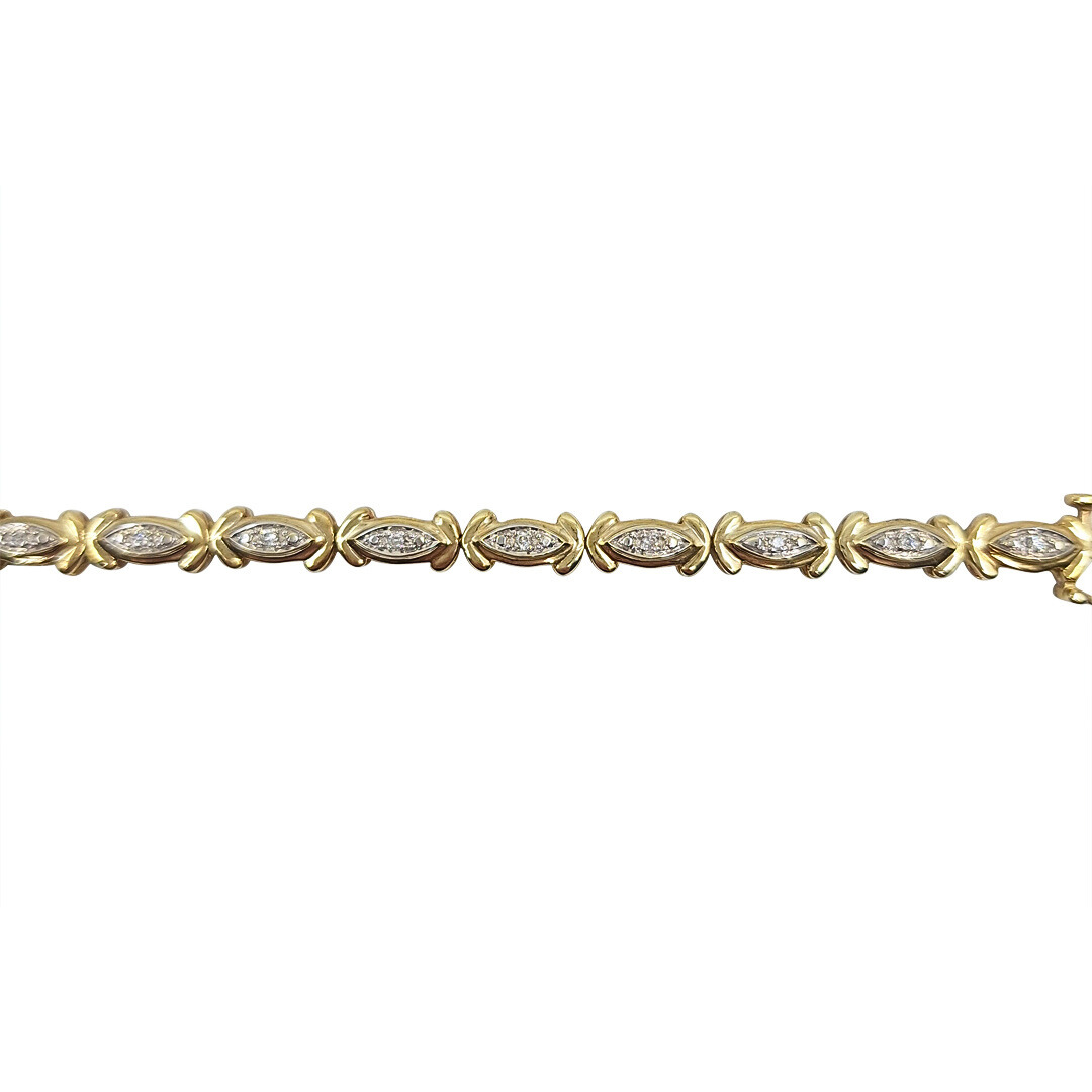 9ct Yellow Gold Diamond Bracelet 75 points