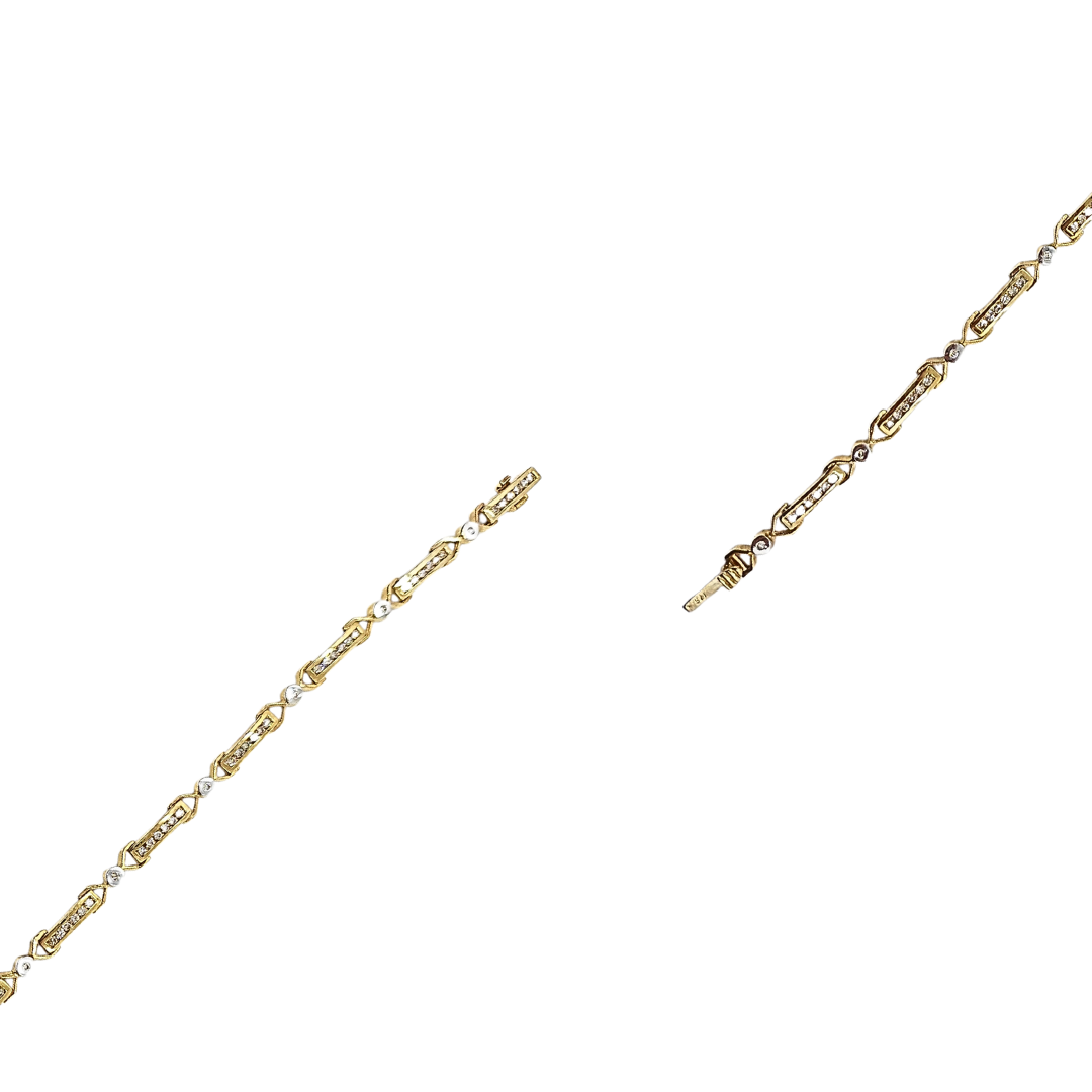 9ct Yellow Gold Diamond Bracelet 1ct