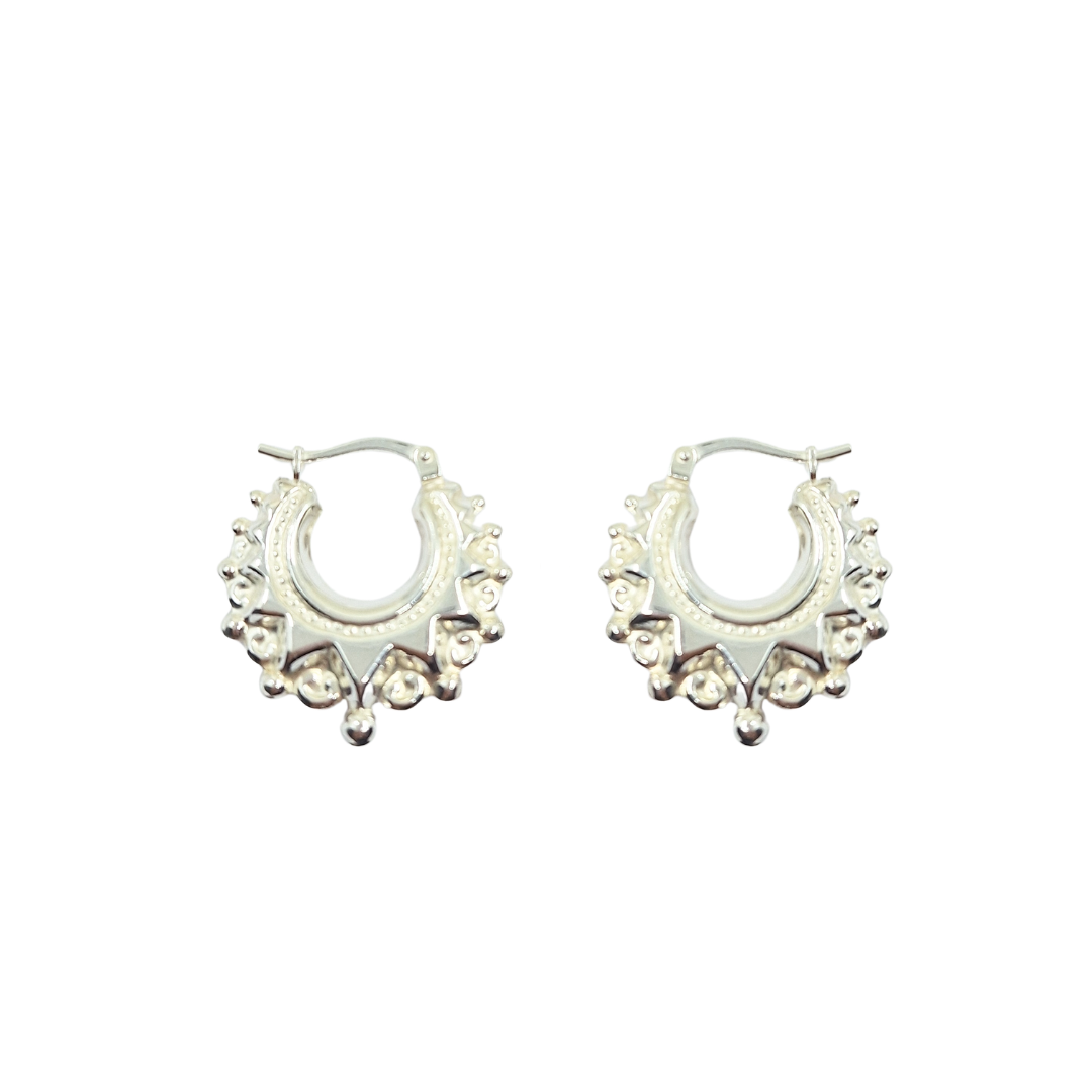 Silver Gypsy Creole Earrings