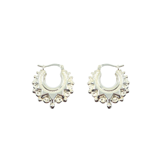 Silver Gypsy Creole Earrings
